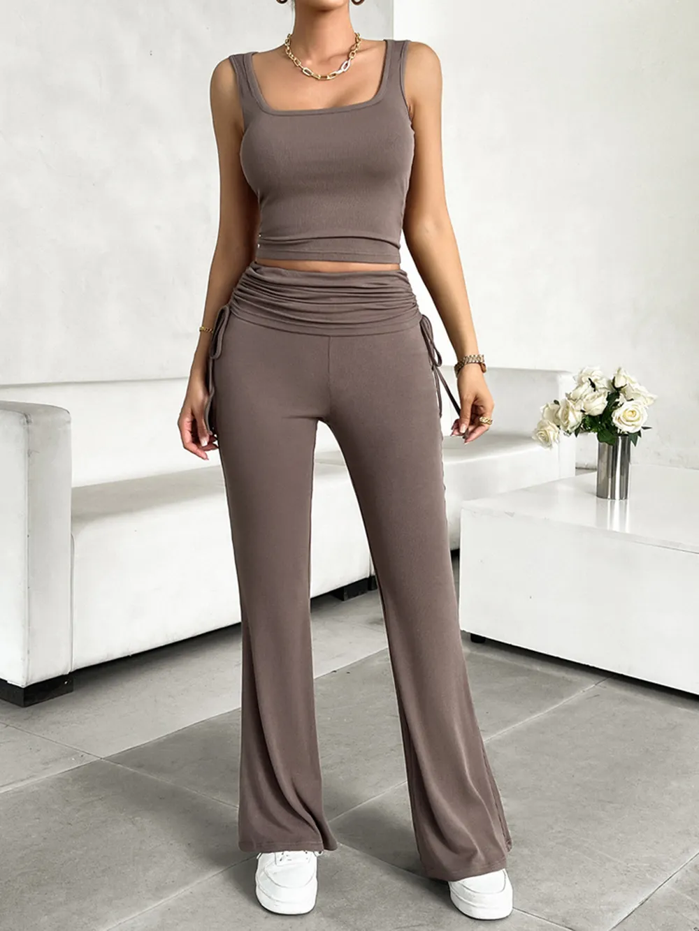 Square Neck Tank and Drawstring Pants Set, image 11