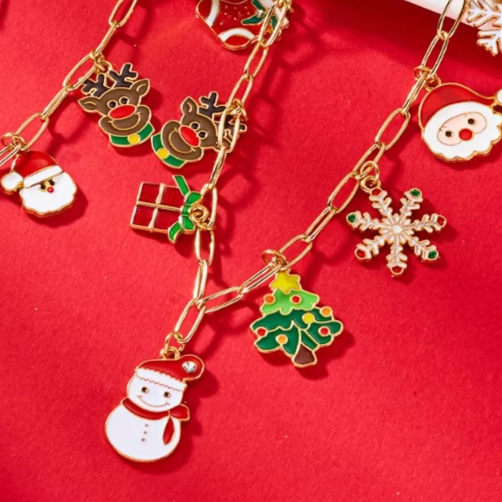 18K Gold-Plated Resin Christmas Theme Necklace, image 4