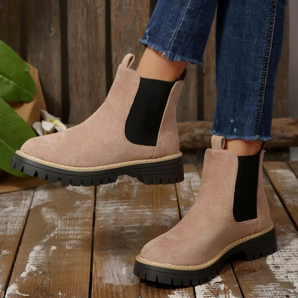 Round Toe Block Heels Boots, image 22
