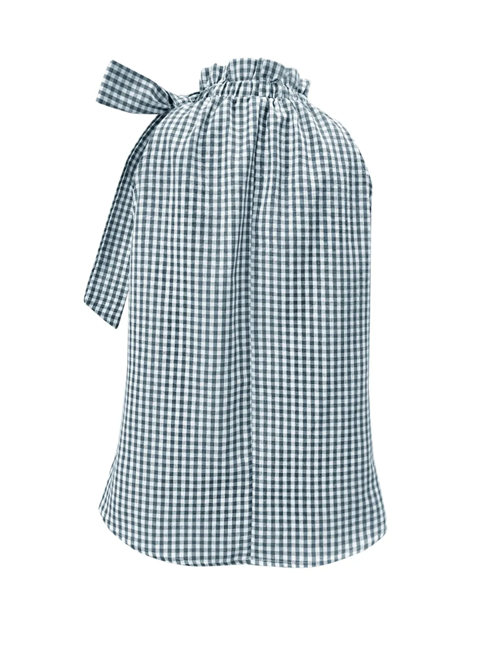 Asymmetric Gingham Bow Tie Sleeveless Top, image 8