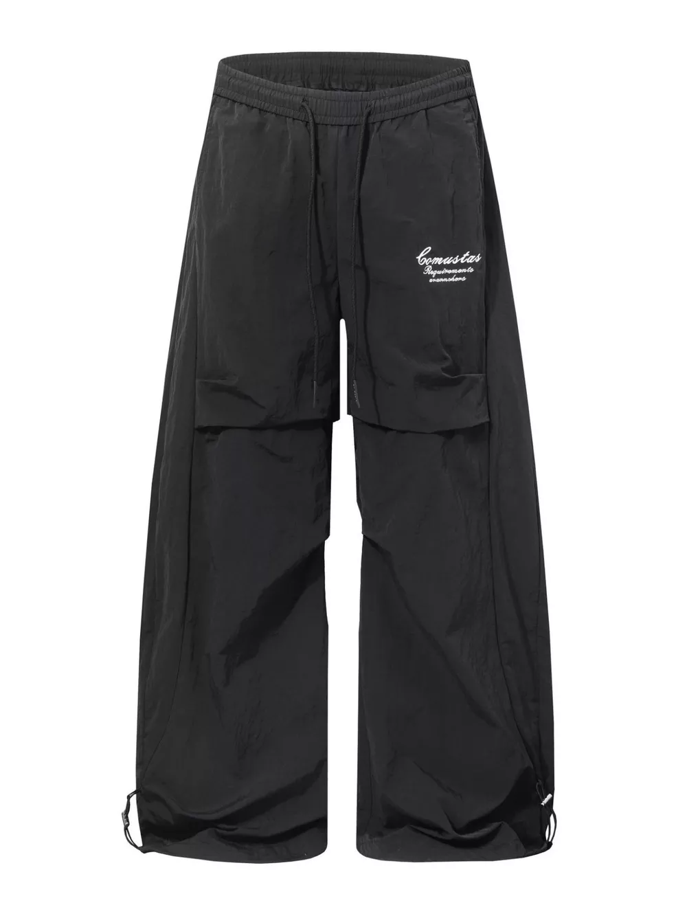 Men's Loose Fit Cargo Pants with Drawstring Waist and Adjustable Cuffs
