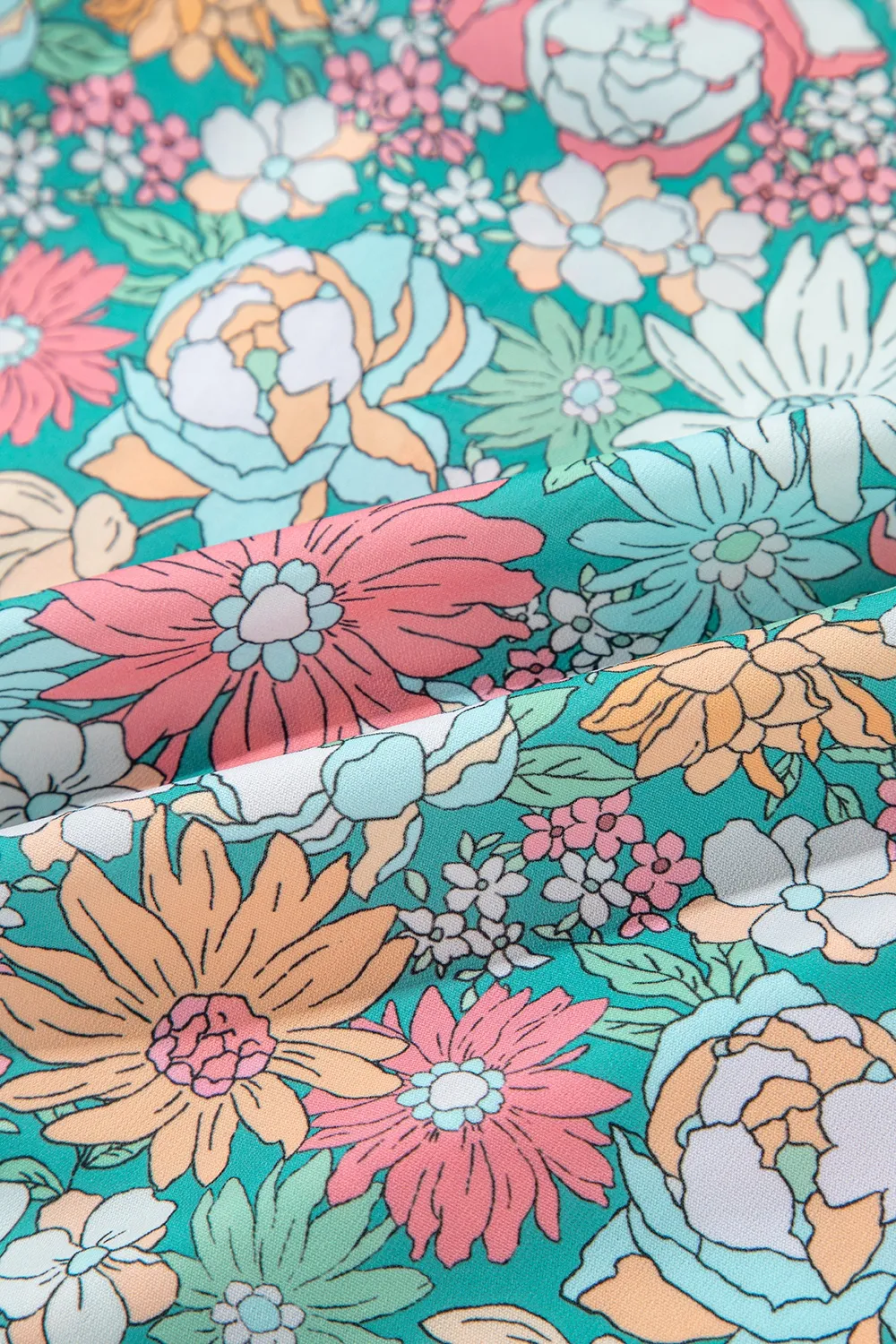 Printed Notched Short Sleeve Blouse, image 5