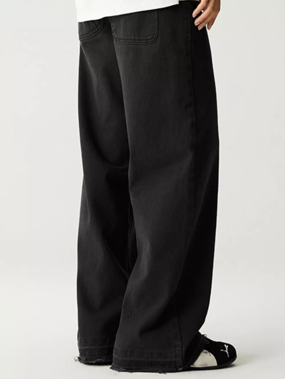 Men's Wash Relaxed Fit Wide Leg Jeans, image 7