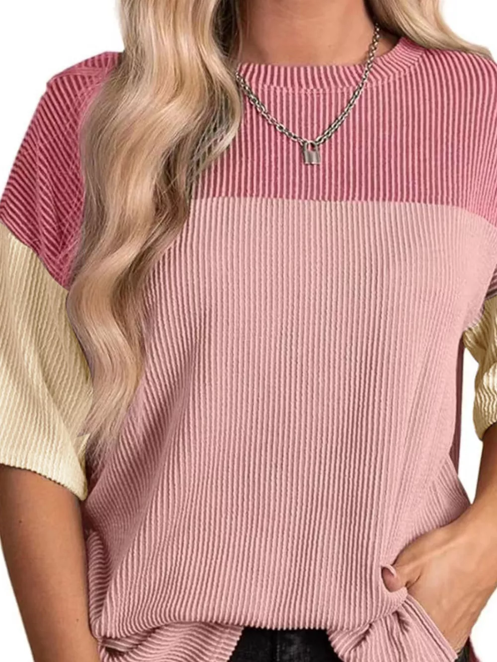 Color Block Half Sleeve Top, image 6