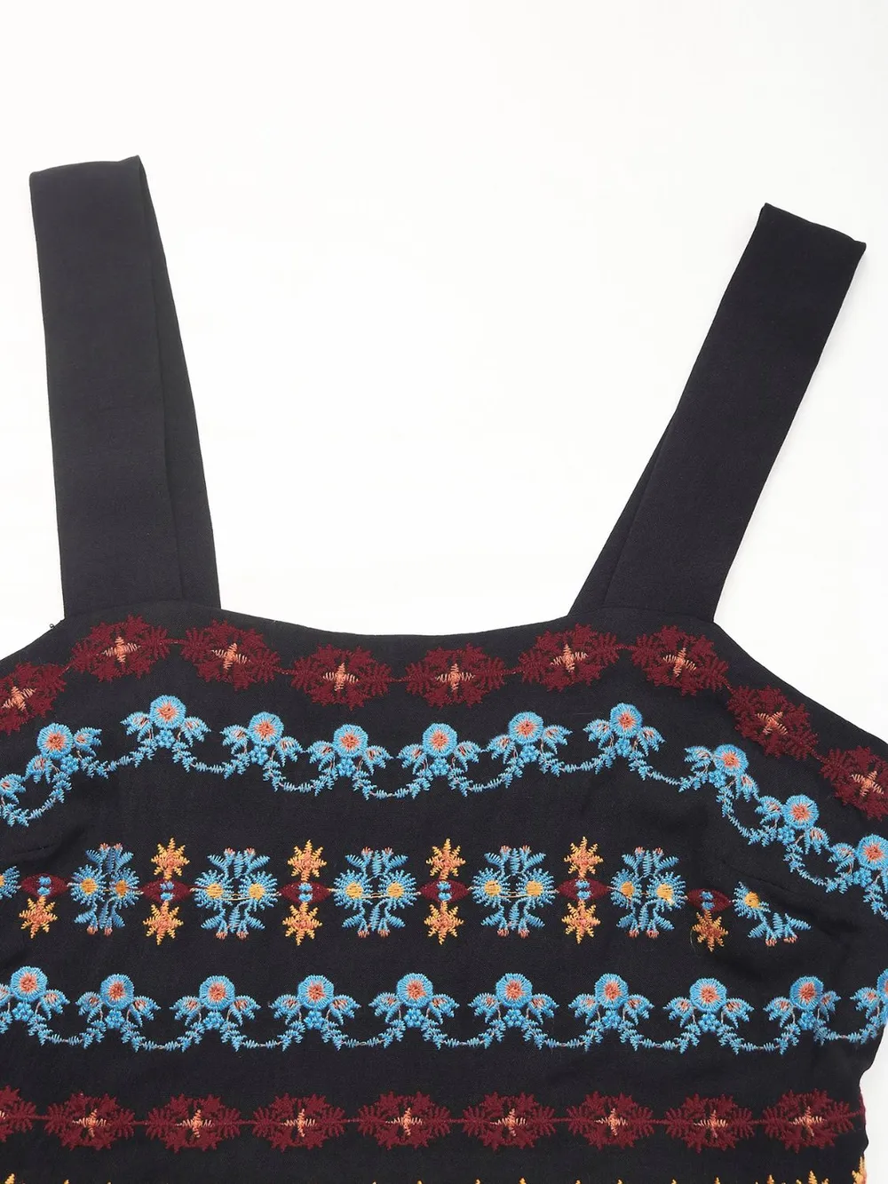 Embroidered Floral Side Slit Sleeveless Midi Dress, image 5