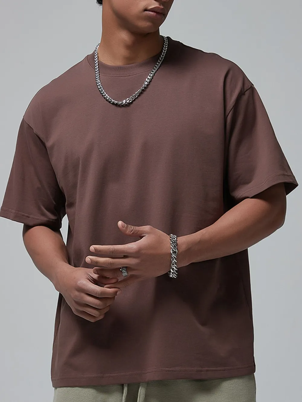Men's Oversized Casual Round Neck T-Shirt, image 2