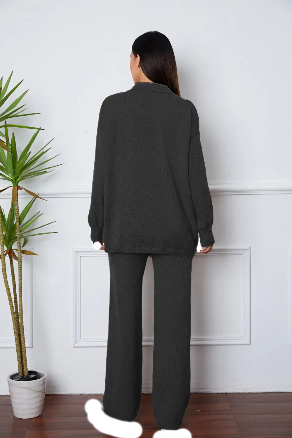 Dropped Shoulder Sweater and Long Pants Set, image 14