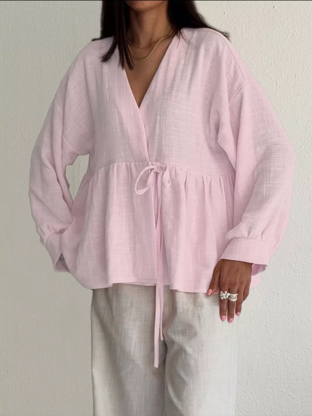 Tie Front Long Sleeve Shirt, image 5
