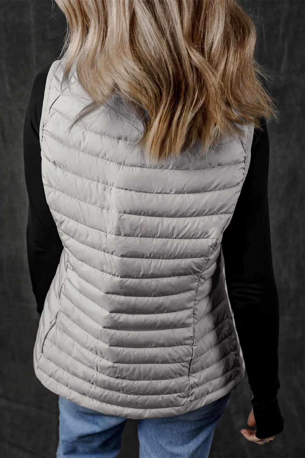 Pocketed Zip Up Vest Coat, image 6