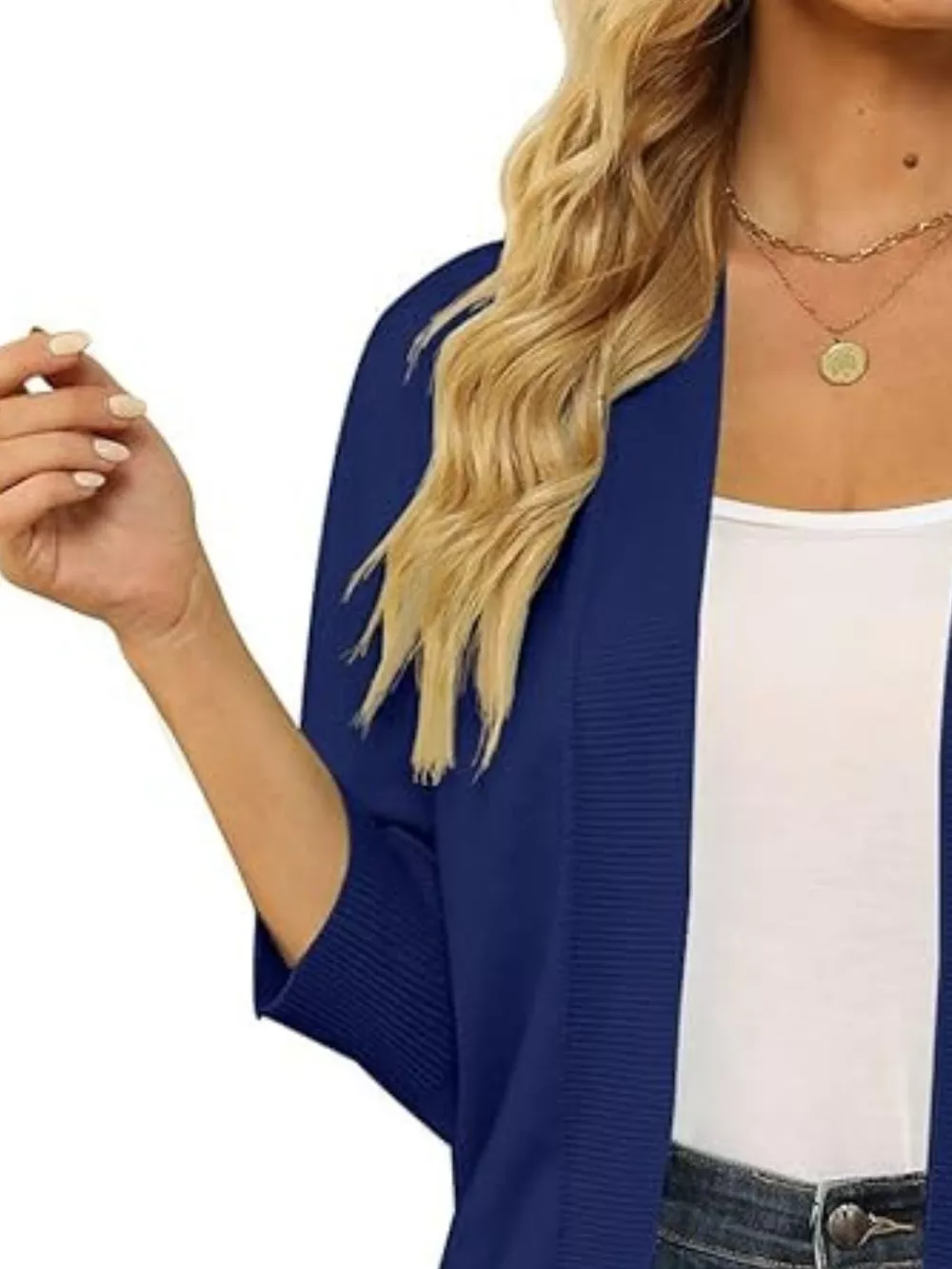 Open Front Ribbed Hem Cardigan, image 24