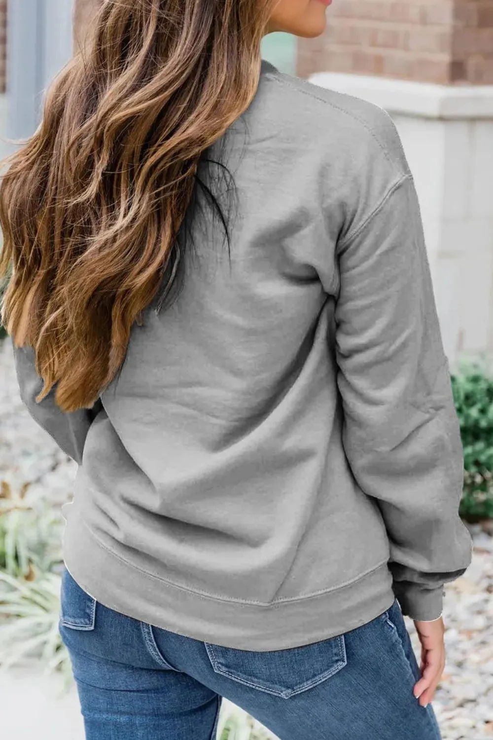 Football Round Neck Long Sleeve Sweatshirt, image 3