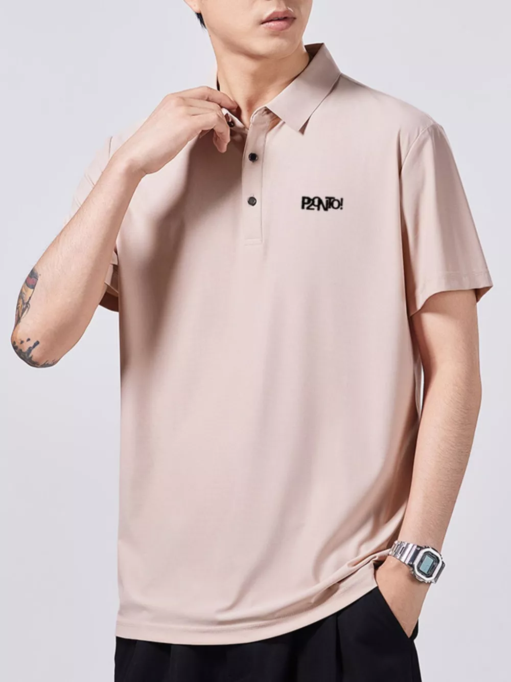 Men's Plus Size Collared Neck Short Sleeve Polo, image 6