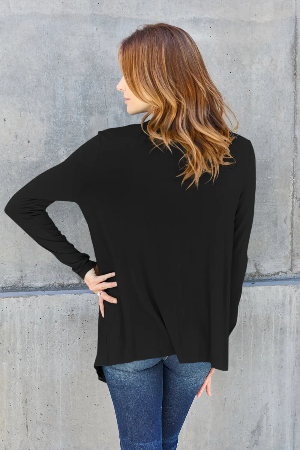 Full Size Open Front Long Sleeve Cardigan, image 12