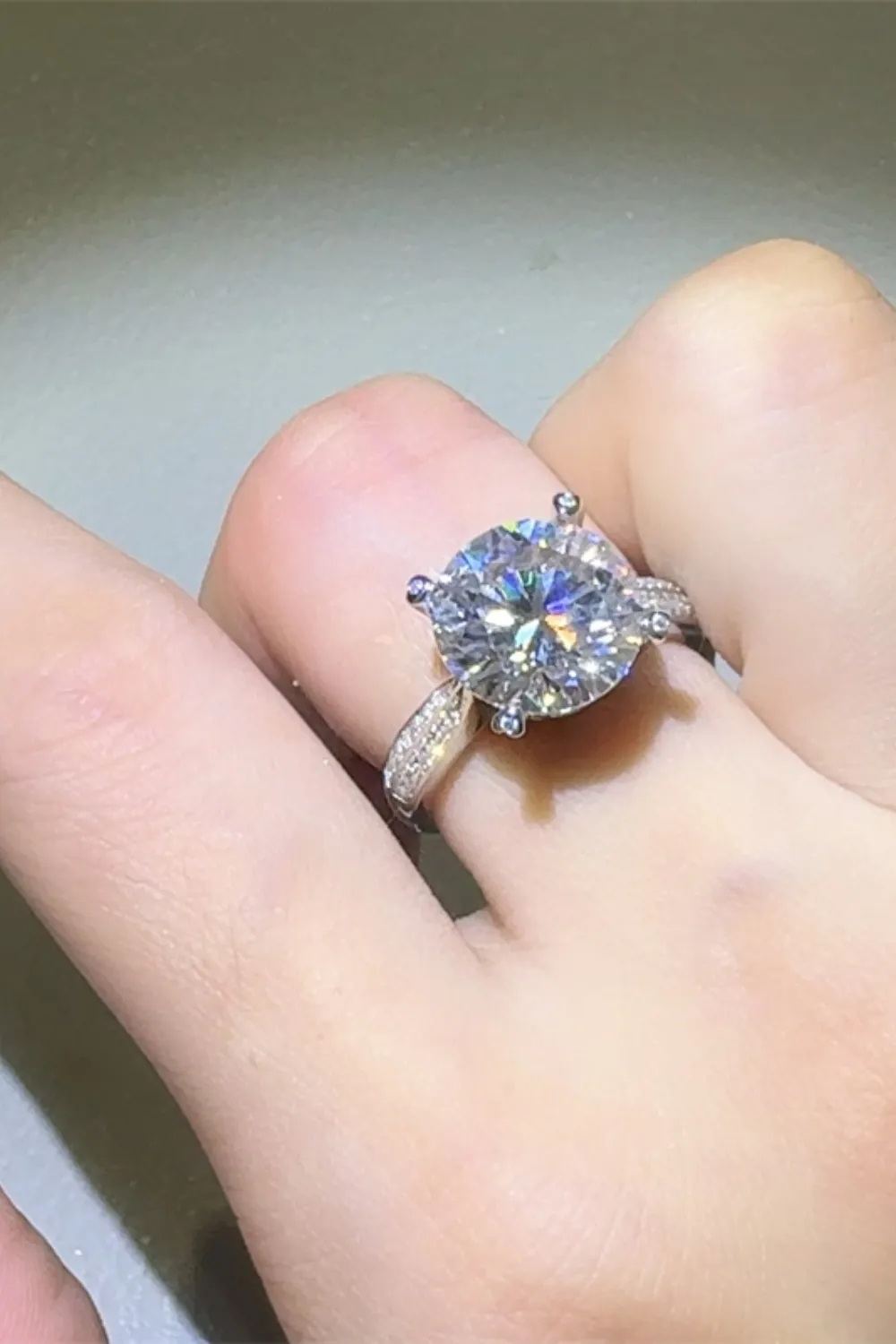 5 Carat Moissanite 925 Sterling Silver Ring, image 2