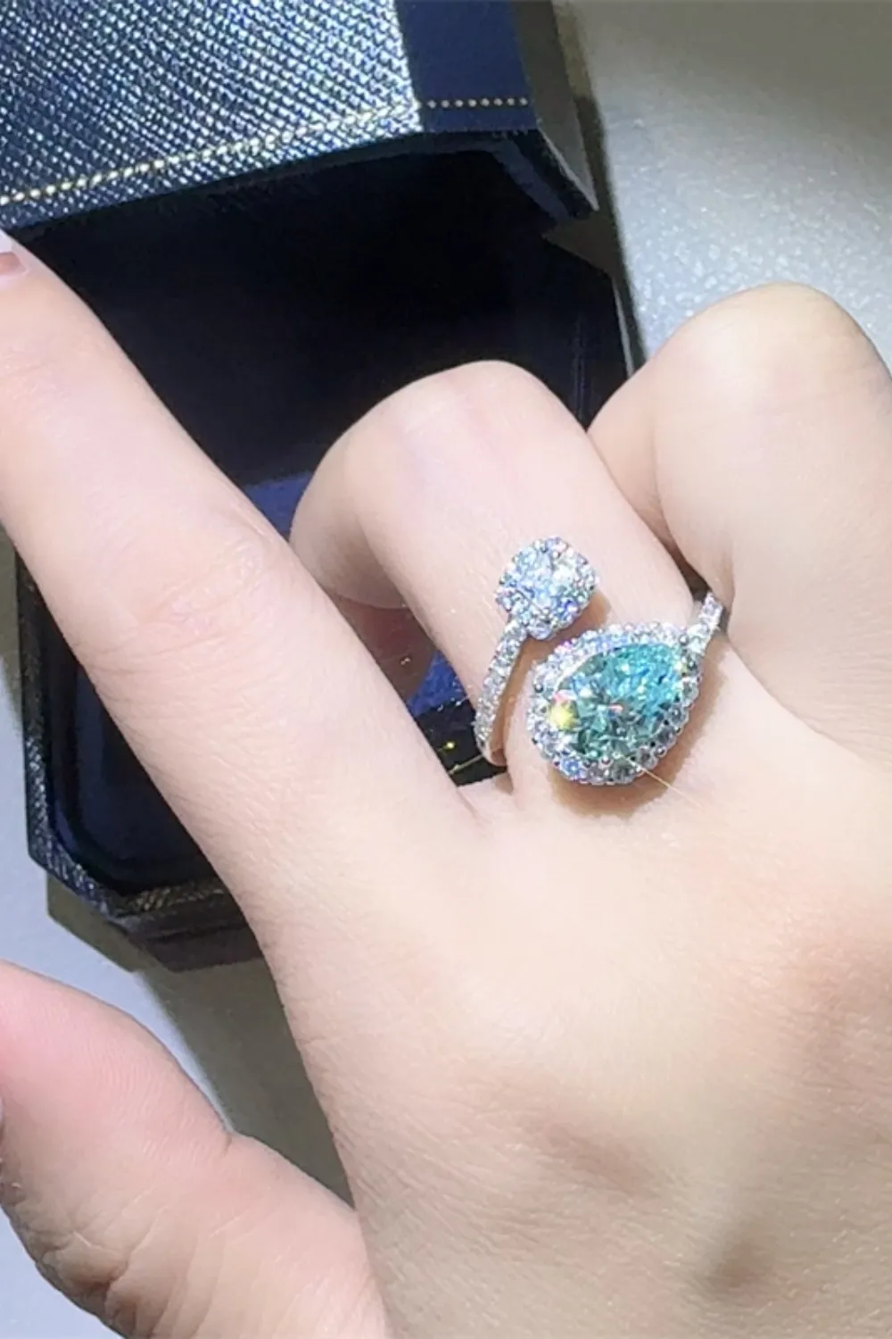 2 Carat Moissanite 925 Sterling Silver Bypass Ring, image 4