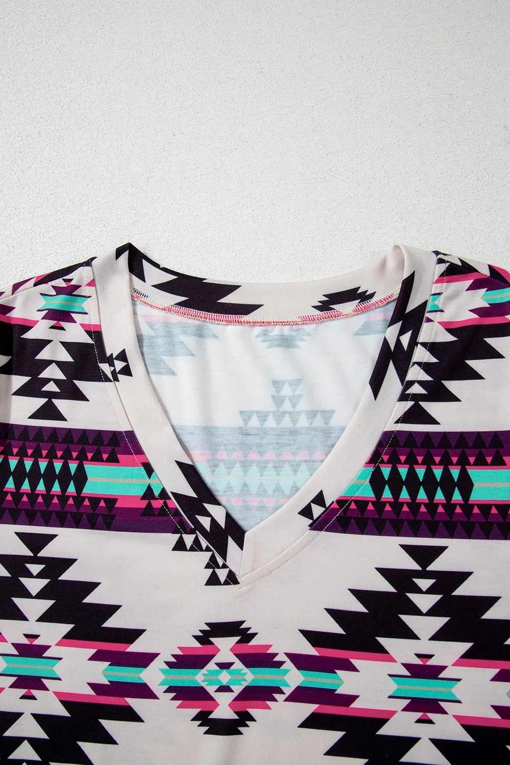 Aztec Print V-Neck Midi Dress, image 13