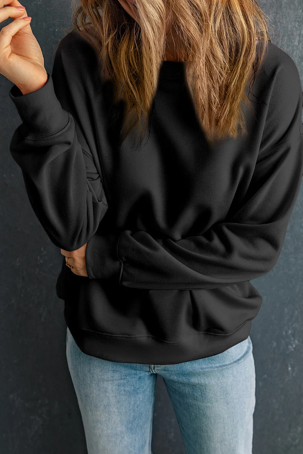 Round Neck Dropped Shoulder Sweatshirt, image 18