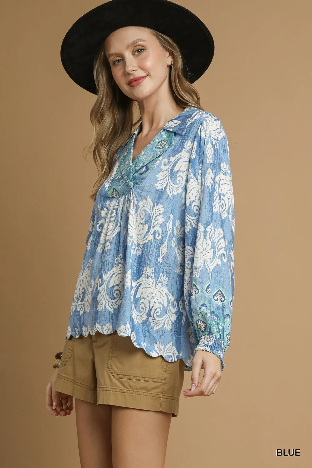 Printed Long Sleeve Blouse, image 3