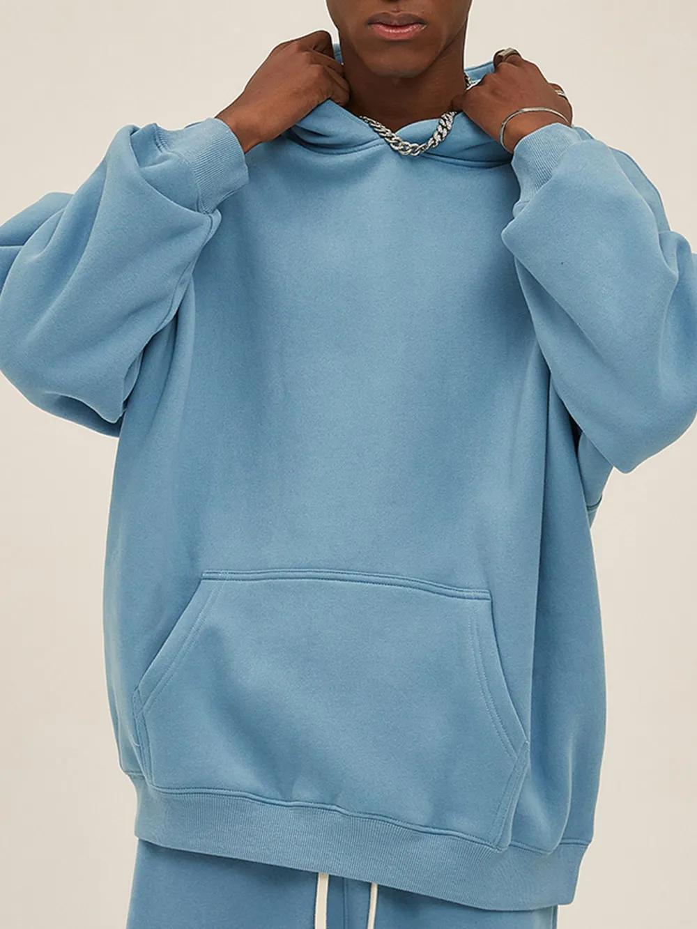 Men's Oversized Pocketed Long Sleeve Hoodie, image 12