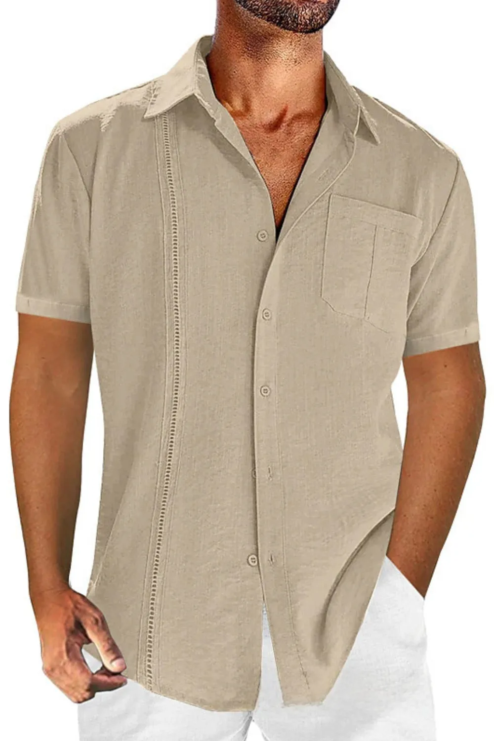 Men's Full Size Casual Short Sleeve Button Down Shirt Plus Size, image 4