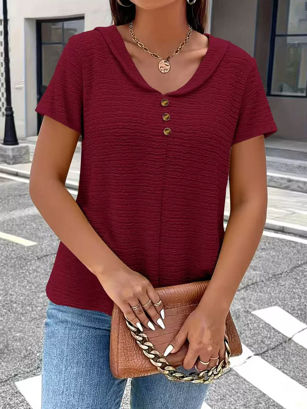 Textured Short Sleeve Top, image 25