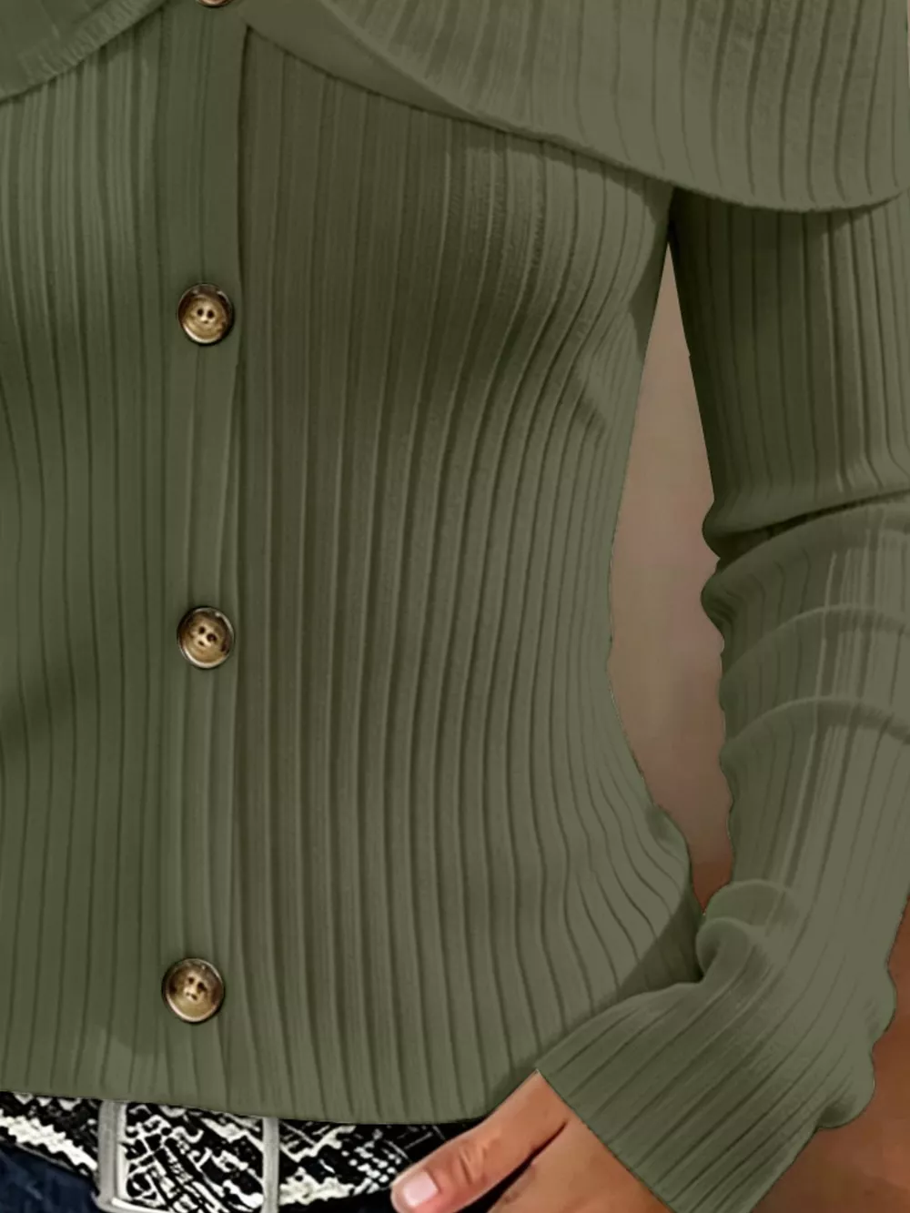 Cold Shoulder Ribbed Knit Top, image 15