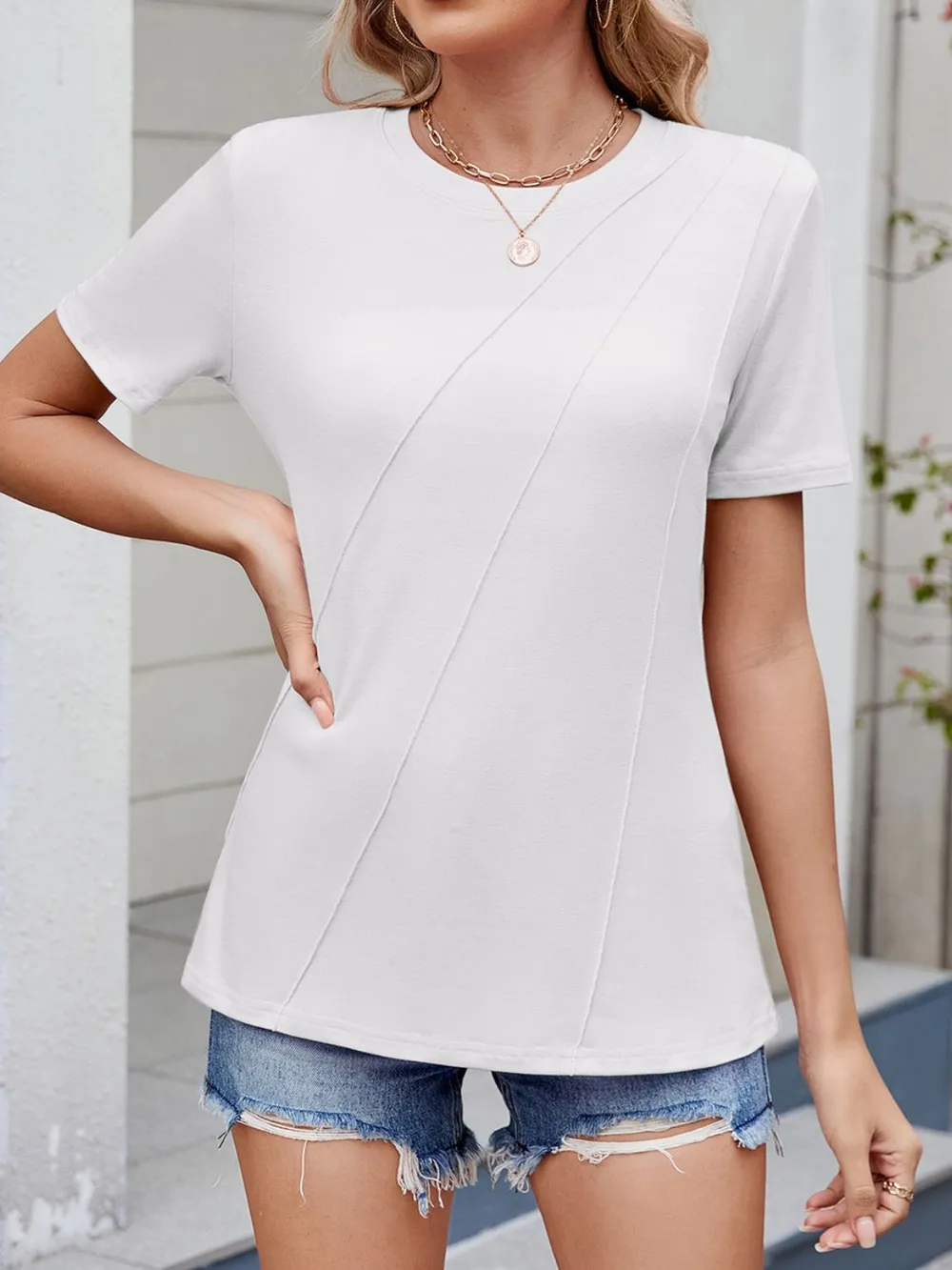 Round Neck Short Sleeve T-Shirt, image 4