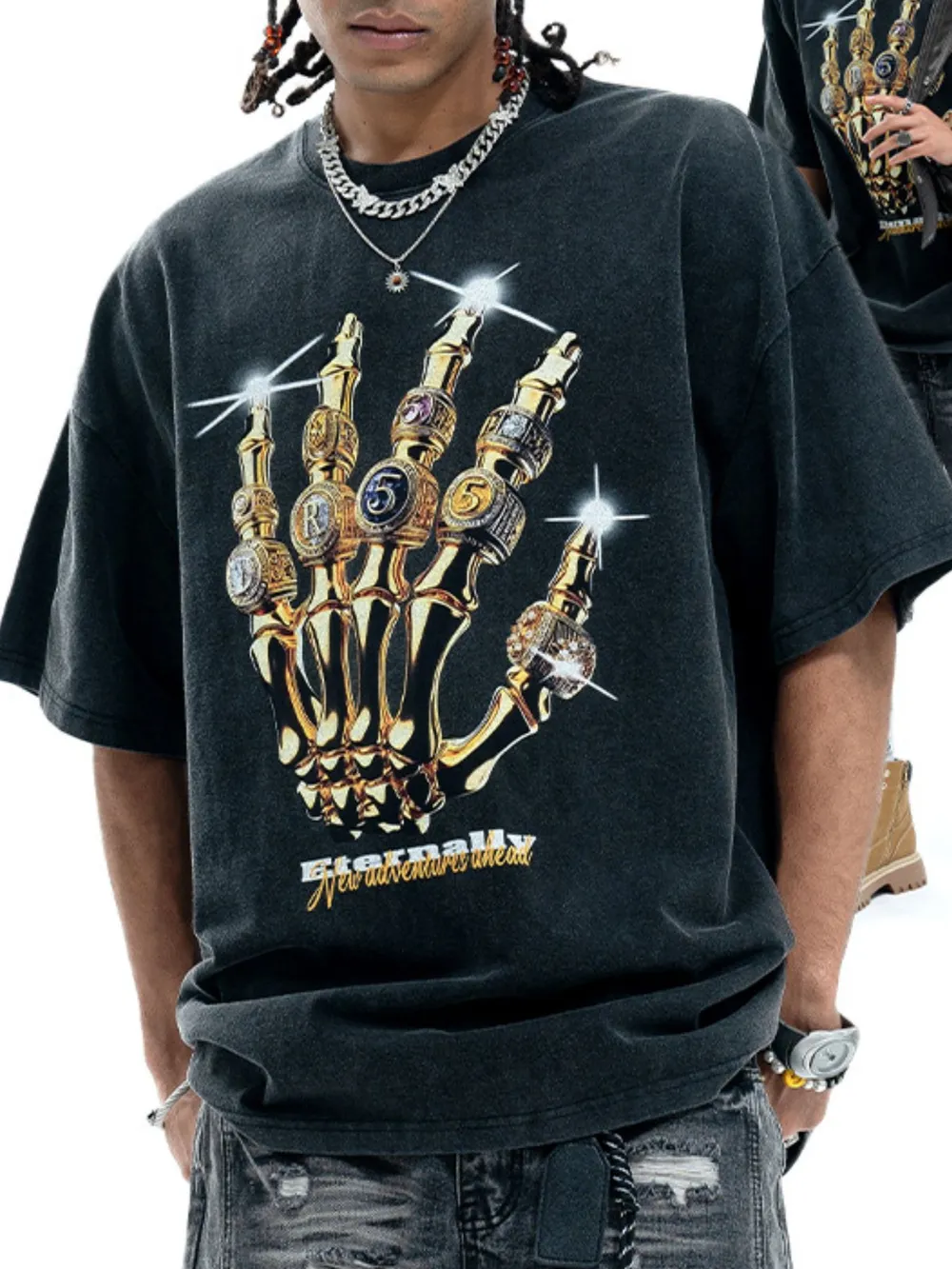 Men's Graphic Round Neck Short Sleeve T-Shirt, image 2