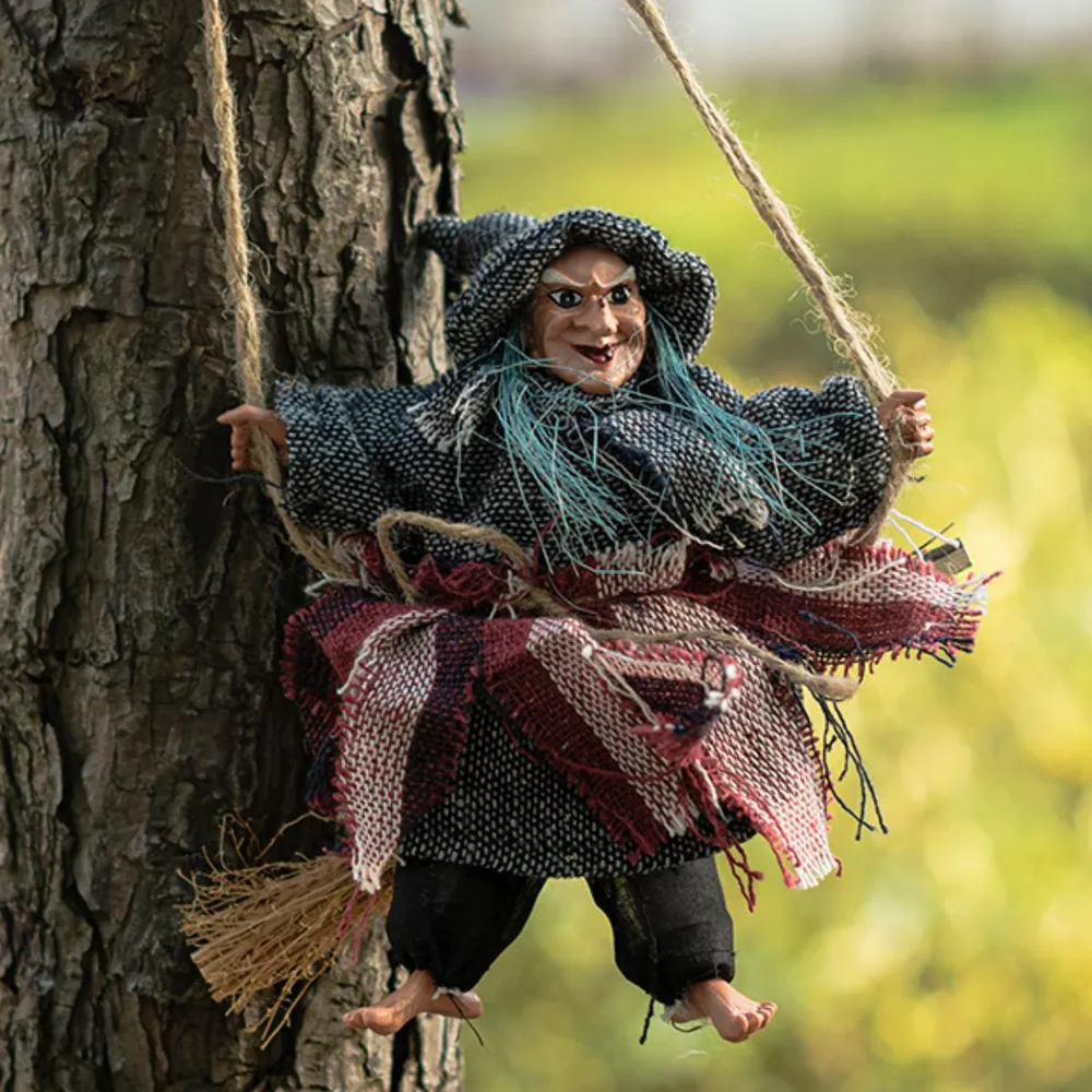 Halloween Hanging Witch Decorative Object with Welcome Sign Set, image 6