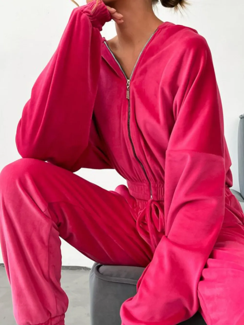 Zip Up Long Sleeve Top and Pants Set, image 9