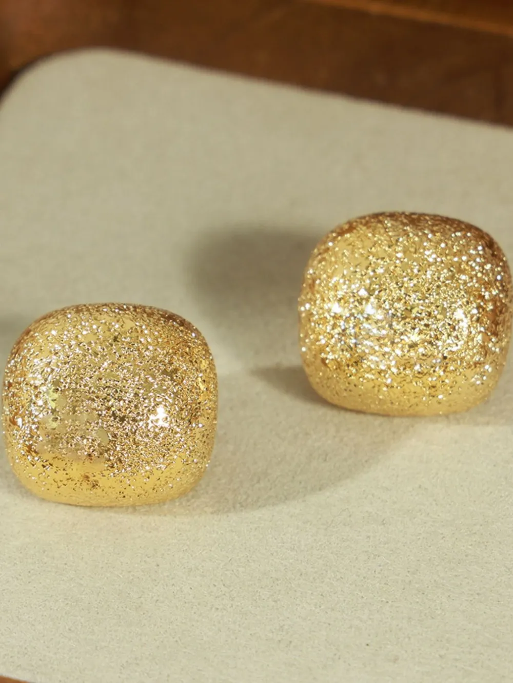 Gold-Plated Geometric Stud Earrings, image 3
