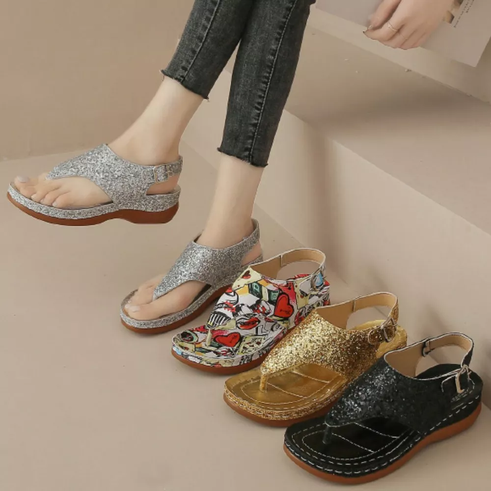 Toe Post Wedge Sandals, image 10