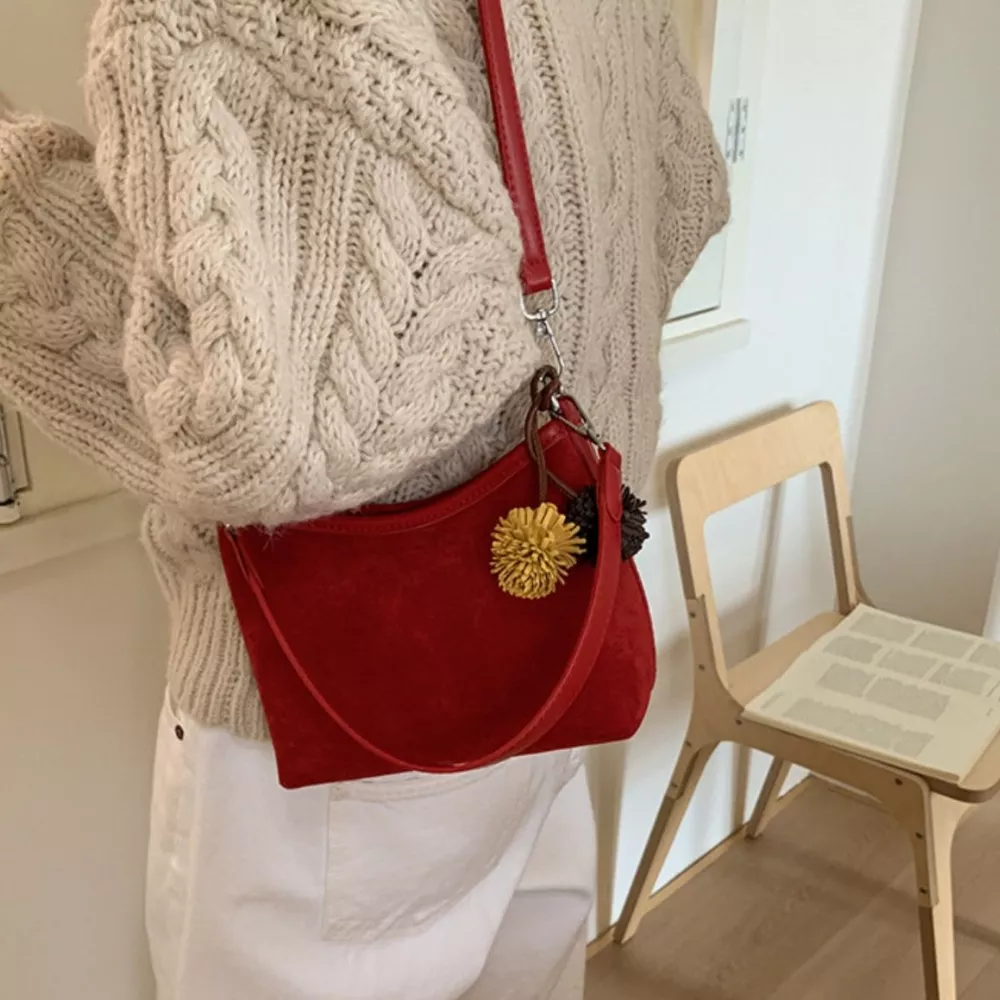 Suede Crossbody Bag with Adjustable Shoulder Strap, image 12