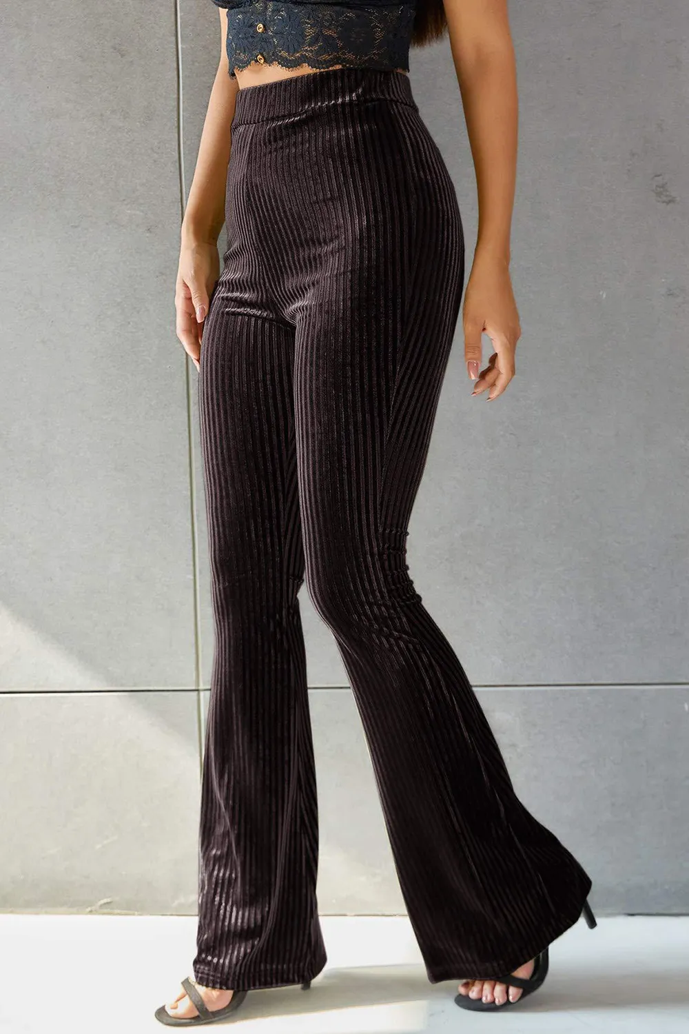 Ribbed High Waist Flare Pants, image 19