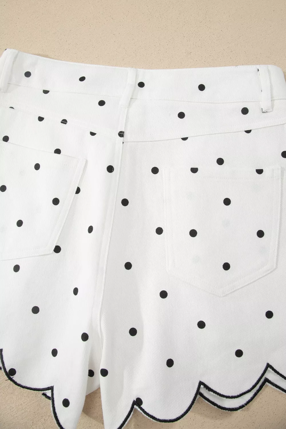 Polka Dot Scalloped Hem Shorts, image 10