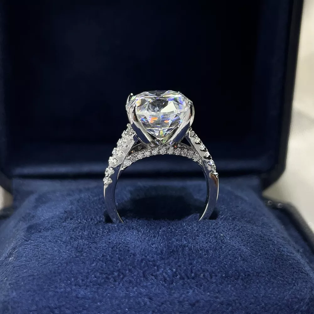 10 Moissanite 925 Sterling Silver Ring, image 2