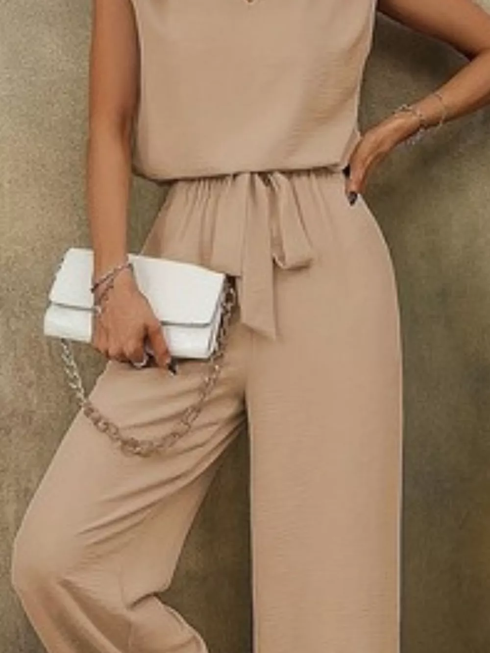 V-Neck Sleeveless Tank and Wide-Leg Pants Set, image 9