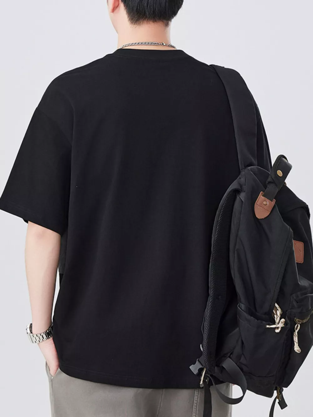 Men's Plus Size Round Neck Half Sleeve T-Shirt, image 3
