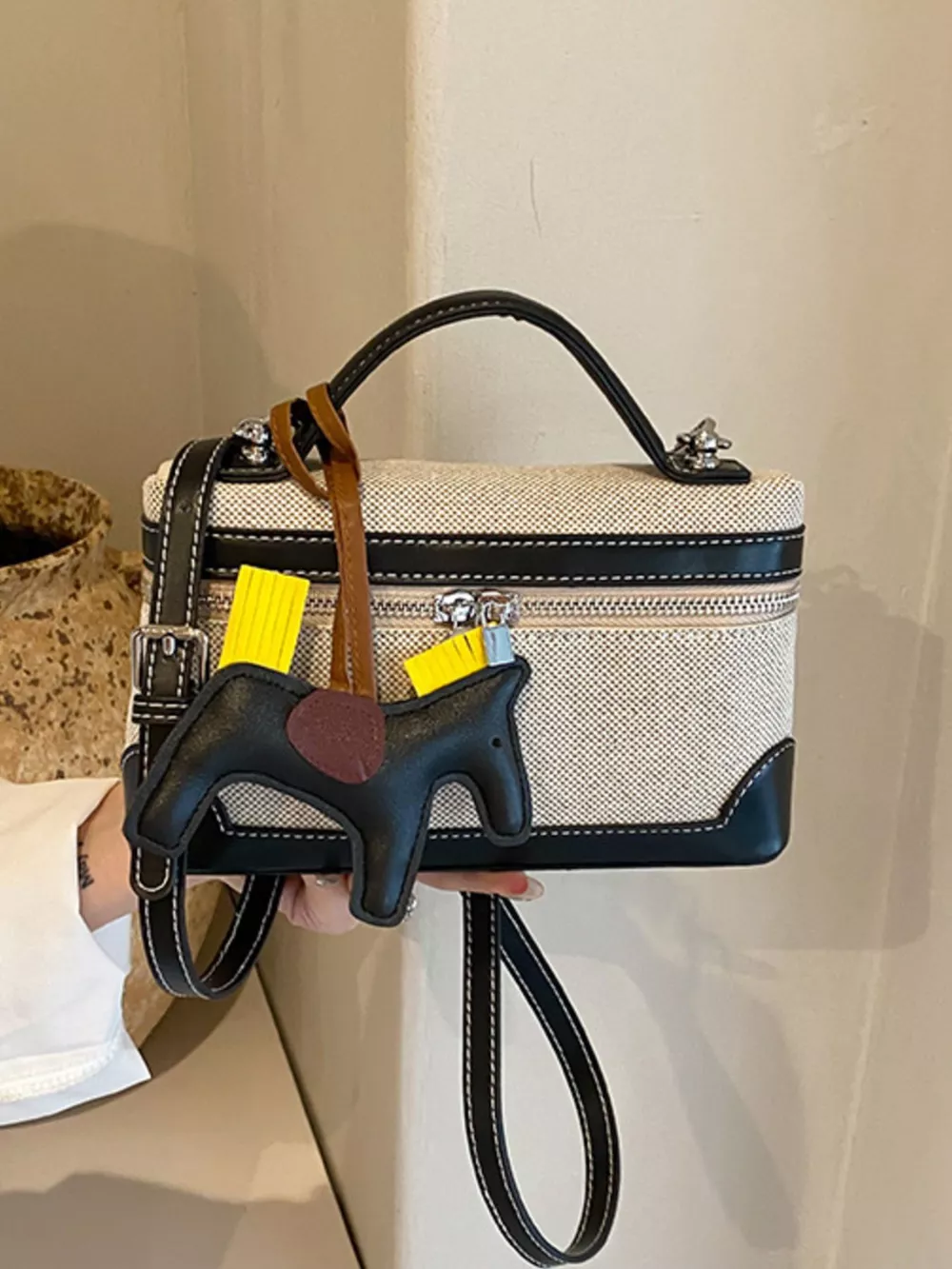 Top Handle Detachable Strap Handbag, image 3