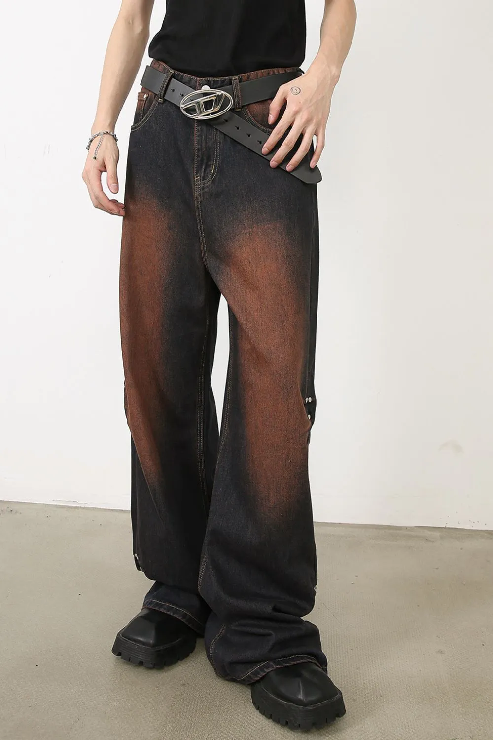 Men's Wasteland Style Wide Leg Jeans, image 3