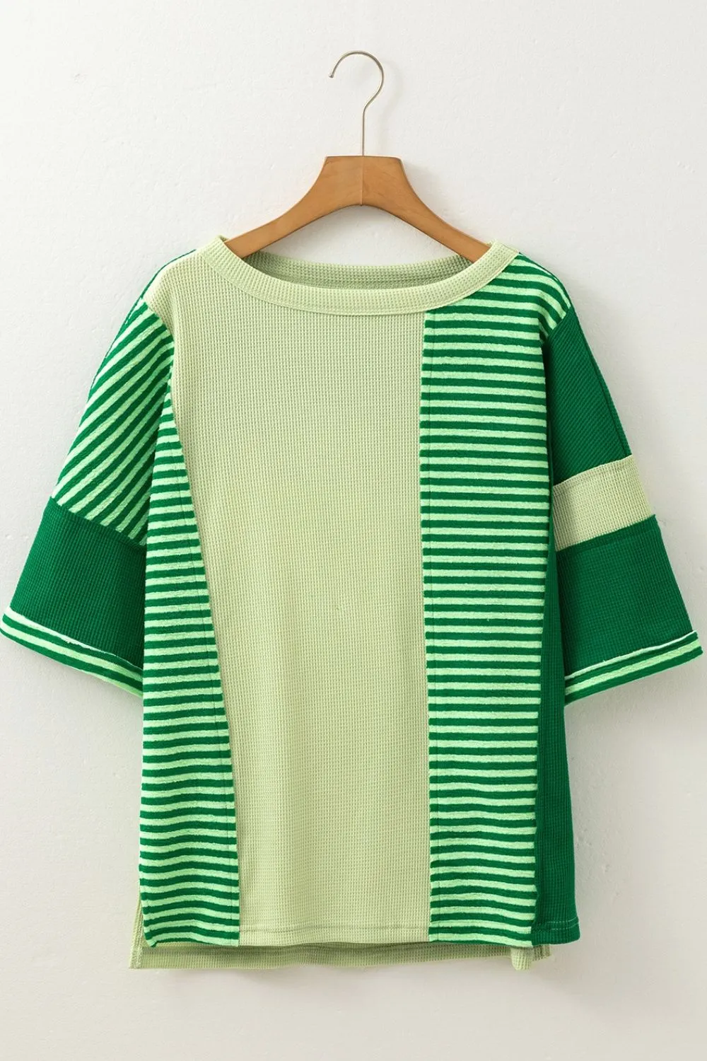 Striped Textured Half Sleeve T-Shirt, image 8