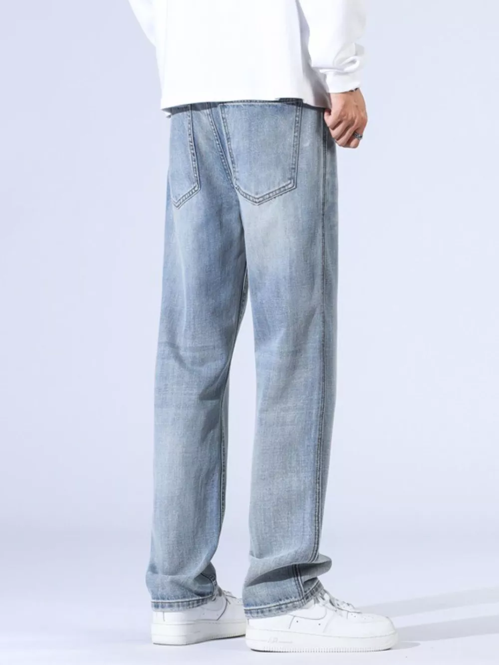 Men's Relaxed Fit Wide Leg Jeans, image 6