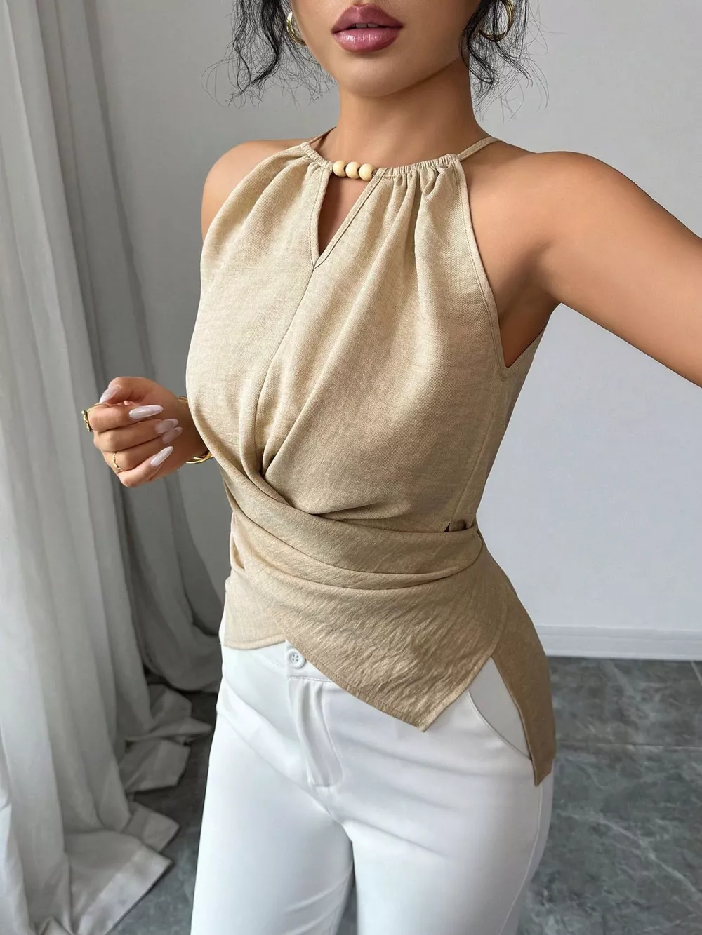 Halter Neck Crisscross Cami, image 3