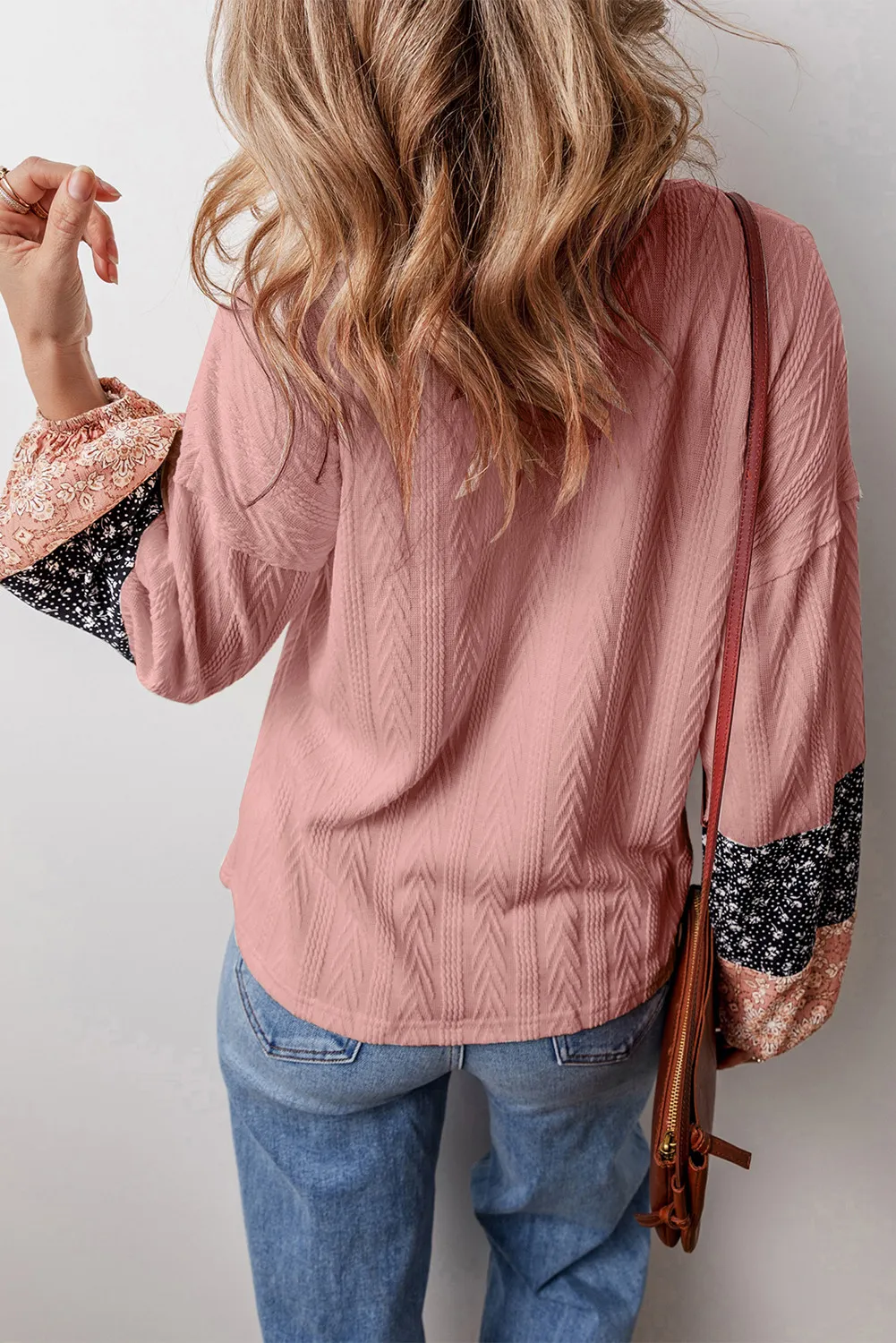 Color Block Tie Neck Long Sleeve Top, image 10