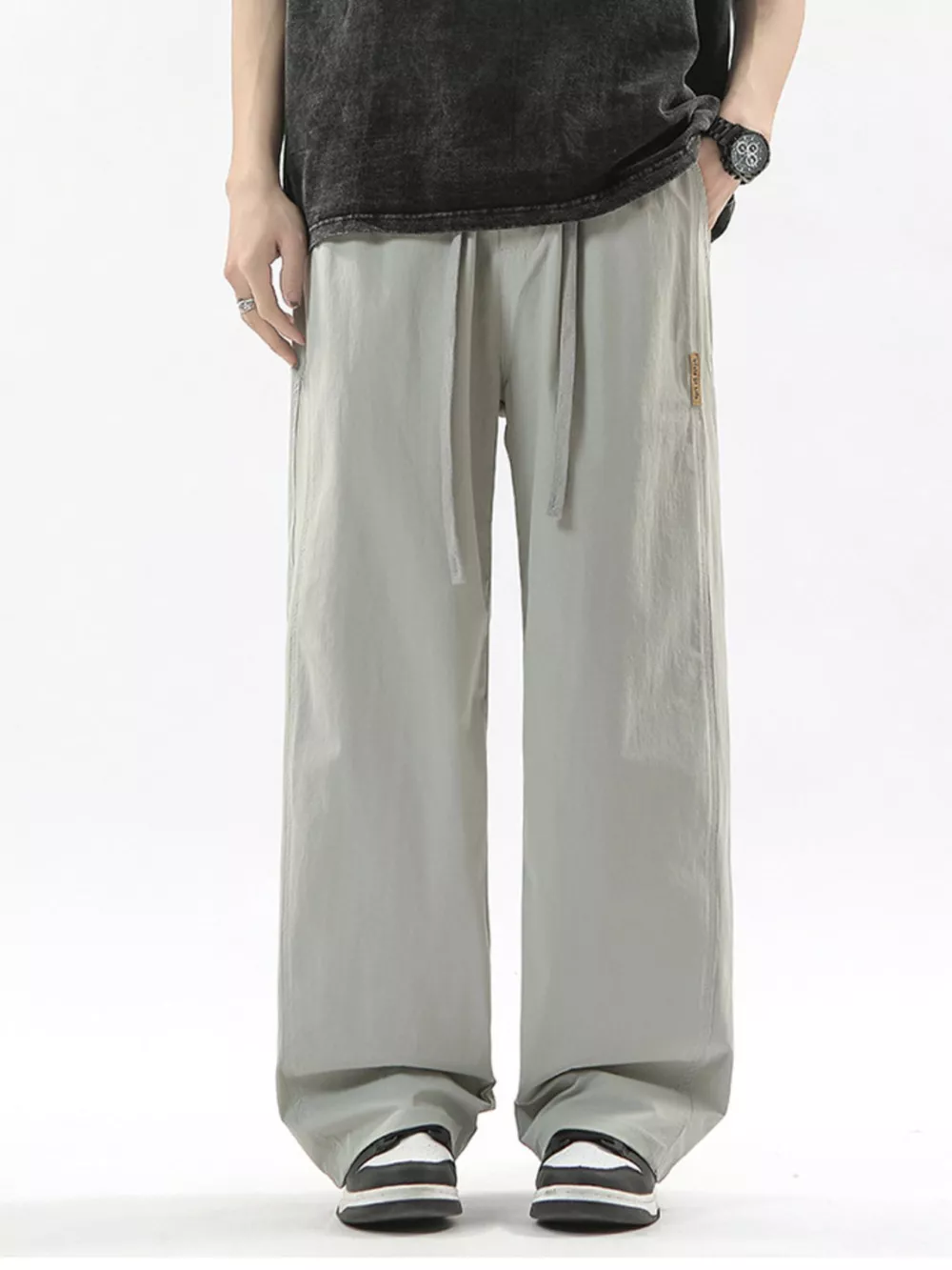 Men's Full Size Loose Fit Drawstring Wide Leg Pants Plus Size, image 11