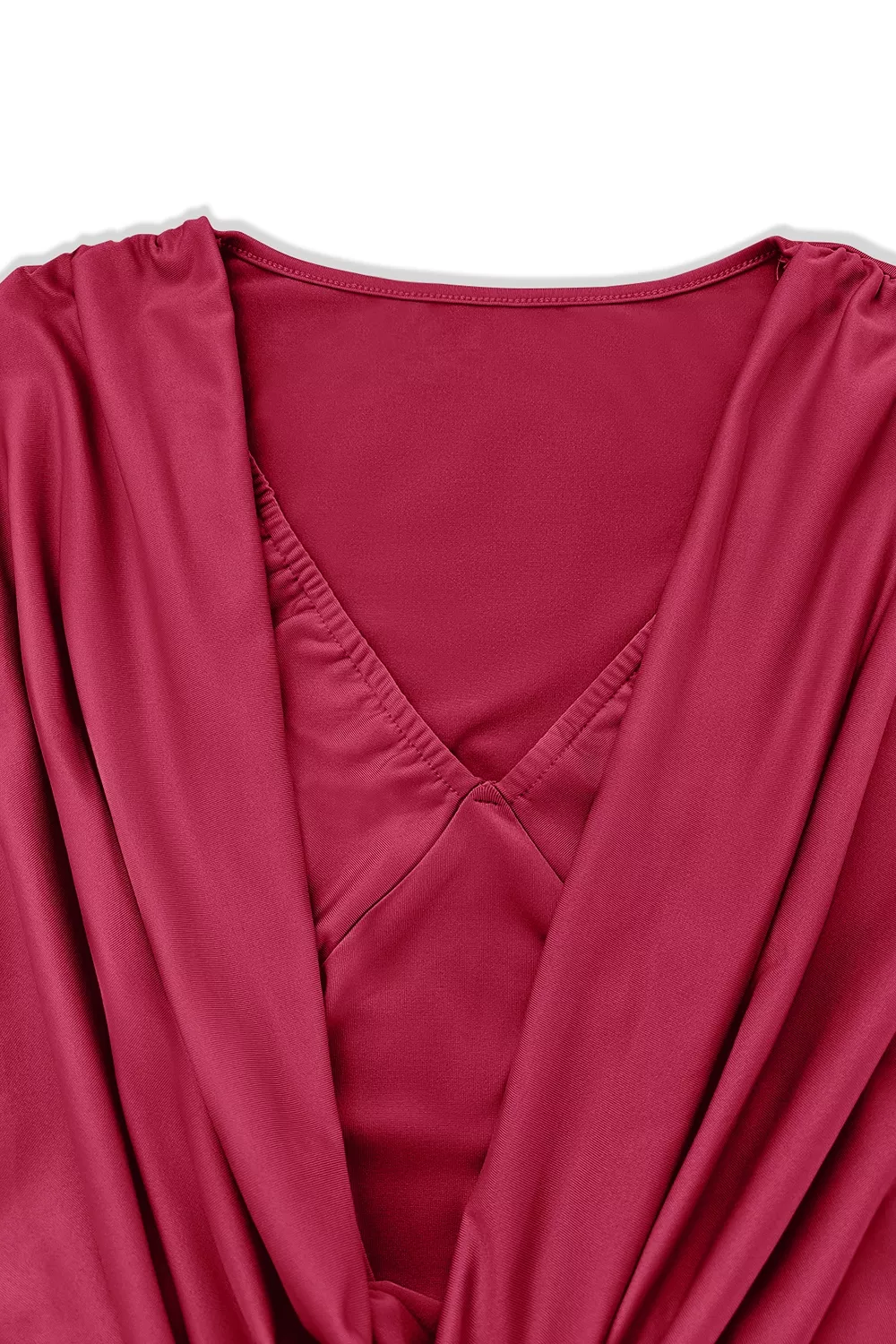 Ruched Cowl Neck Long Sleeve Mini Dress, image 21