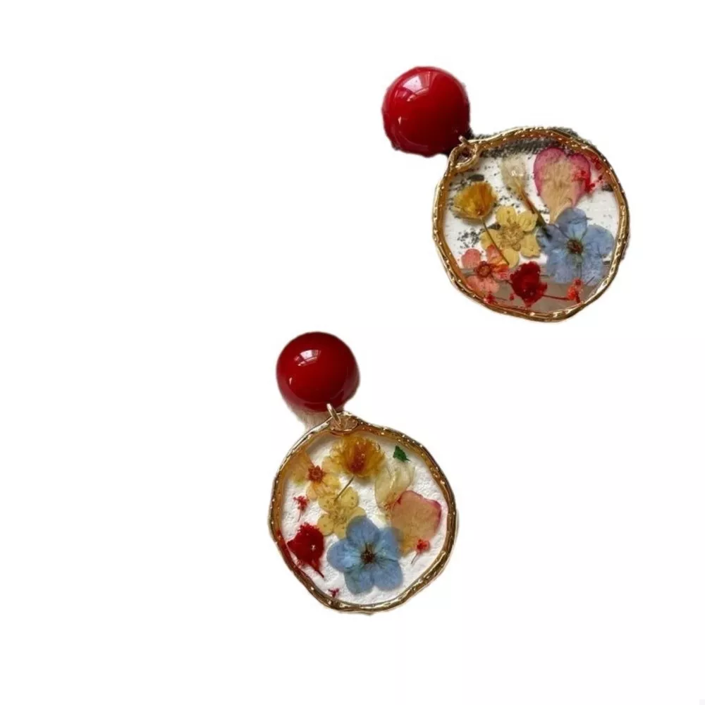 18K Gold-Plated Flower Dangle Earrings, image 4