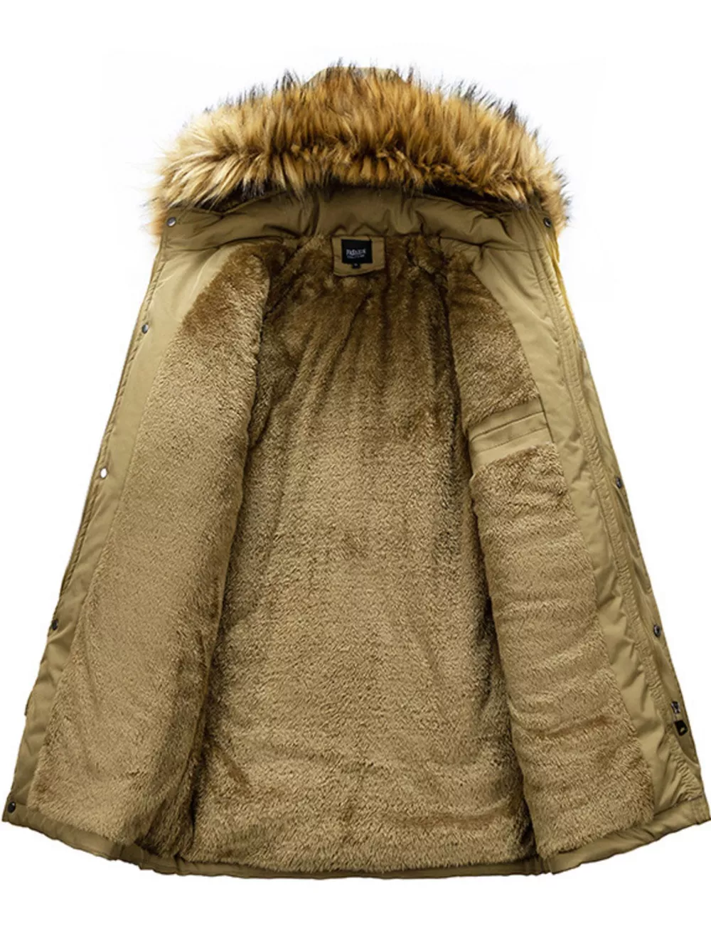 Men's Plus Size Fur Hooded Winter Parka Coat, image 8