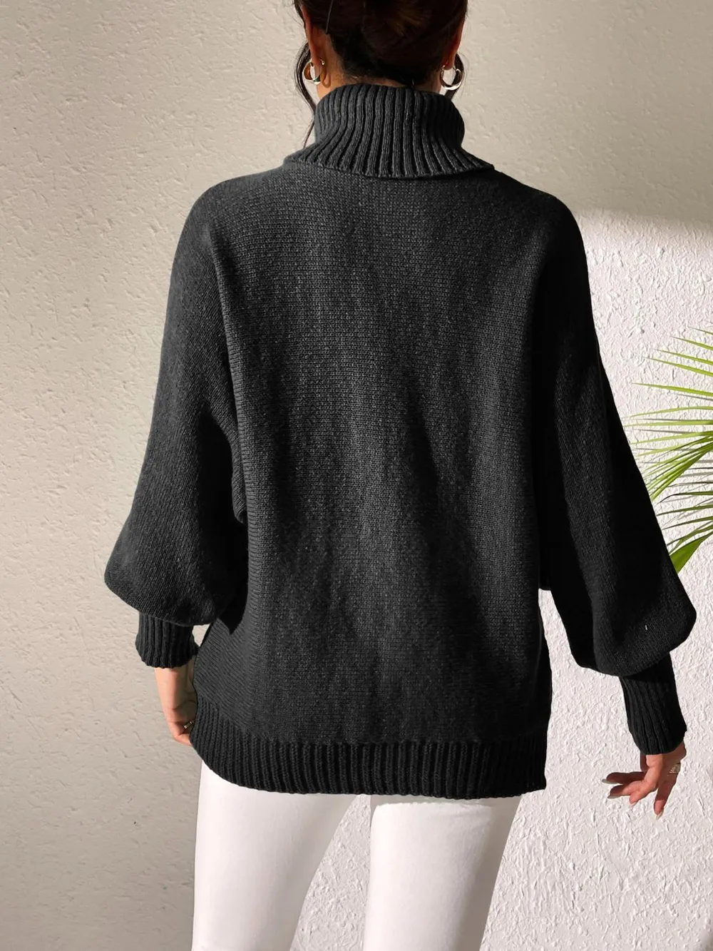 Heart Turtleneck Long Sleeve Sweater, image 2