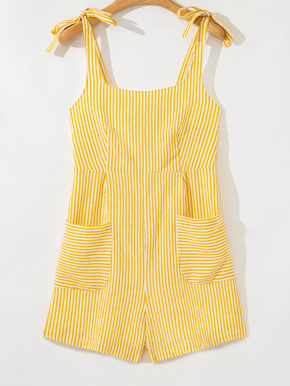 Striped Tie-Shoulder Casual Romper, image 4